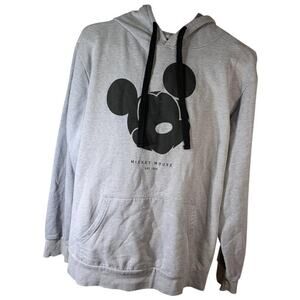 Disney Mickey Mouse Pullover Women’s Gray Hoodie Size L